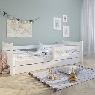 Kinderbett Niklas Jugendbett mit Schublade & Rausfallschutz 90x200 cm - 90 x 200 cm