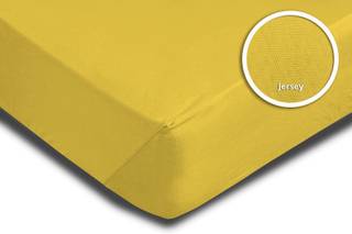 Spannbettlaken Jersey gelb 140 x 200 cm Bettlaken Baumwolle Jersey mit Rundumgummi 140x200 cm bis 160x200 cm
