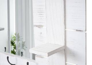 Wandgarderobe HWC-C89 mit Spiegel Weiß