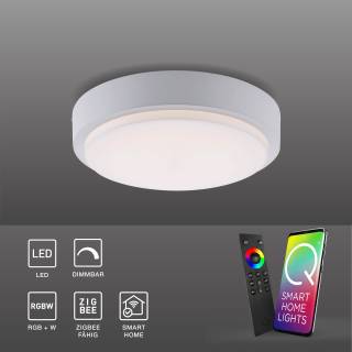 LED Außen-Deckenleuchte Weiß - Metall - 37 x 8 x 37 cm