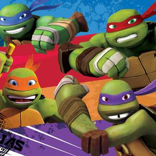 Tapis enfant NINJA TURTLES Bleu - Matière plastique - 95 x 4 x 133 cm