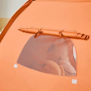 Kinderzelt OSS05 Orange - Holz teilmassiv - 129 x 109 x 129 cm
