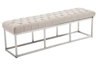 Sitzbank Amun Stoff Edelstahl Sitzbank Amun Stoff E150 creme - Cremeweiß - Breite: 150 cm