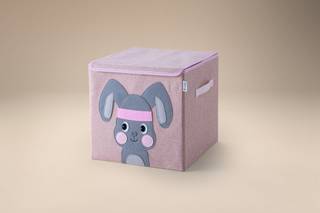 Lifeney Aufbewahrungsbox mit Deckel Hase Kunststoff - 33 x 38 x 4 cm