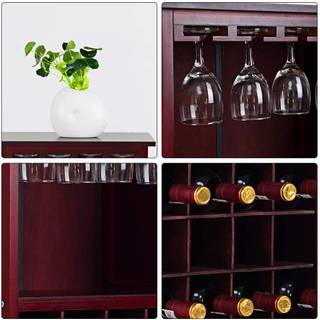 Weinschrank für 20 Flaschen Rot - Holzwerkstoff - 25 x 96 x 42 cm