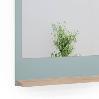 Badspiegel „Ciro“ Sonoma/Mintgrün Braun - Grün - Holzwerkstoff - Glas - 60 x 74 x 15 cm