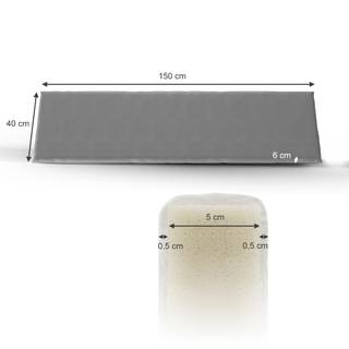 Bankauflage 150x40x5cm Grau (Sitzkissen) Grau - Kunststoff - 150 x 6 x 40 cm
