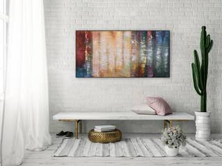 Acrylbild handgemalt Gleaming Colours Textil - Massivholz - 120 x 60 x 4 cm