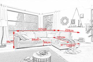 Sofa MADELINE Ecksofa Cord KAWOLA Sofa MADELINE Ecksofa Cord cremeweiß Recamiere rechts - Cremeweiß - Ecke davorstehend rechts
