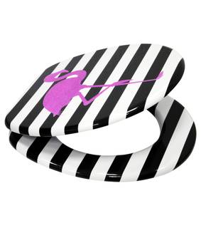 WC-Sitz mit Absenkautomatik Flamingo Pink - Holzwerkstoff - 38 x 6 x 47 cm