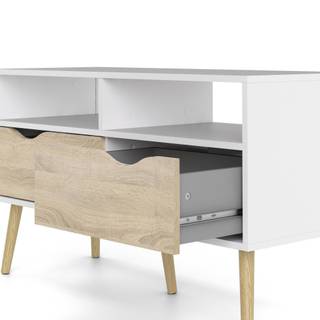 TV-Schrank mit zwei Schubladen Weiß - Holzwerkstoff - 40 x 58 x 99 cm