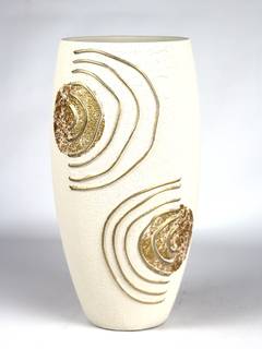 Handbemalte Glasvase Tischvase aus Glas 30 cm