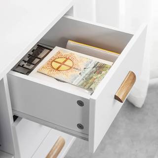 Nachttisch FBT95-W Weiß - Holz teilmassiv - 48 x 60 x 40 cm