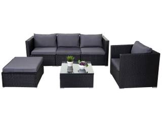 Poly-Rattan-Garnitur Brescia Schwarz