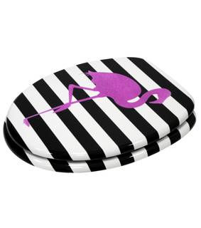 WC-Sitz mit Absenkautomatik Flamingo Pink - Holzwerkstoff - 38 x 6 x 47 cm