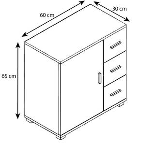 Unterschrank Zalo I Badmöbel Midischrank Schublade Zalo - Weiß