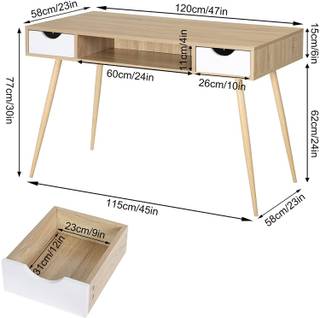 Schreibtisch Wayne Braun - Holzwerkstoff - 115 x 77 x 58 cm