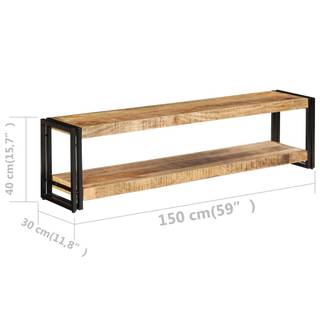 TV-Schrank Schwarz - Holzart/Dekor - Massivholz - 150 x 40 x 150 cm