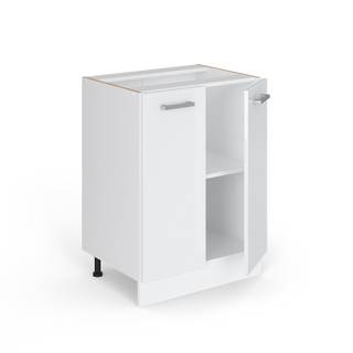 Unterschrank „R-Line“ 60cm Weiß - Holz teilmassiv - 60 x 81 x 46 cm