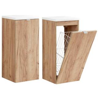 Badmöbelset mit Doppelbecken und LED Weiß - Holzwerkstoff - 230 x 190 x 46 cm