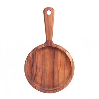Brett und Teller (2St.) Weiß - Braun - Holzwerkstoff - 17 x 3 x 28 cm