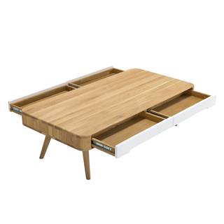 Couchtisch Loca II Wildeiche teilmassiv - Wildeiche / Weiß