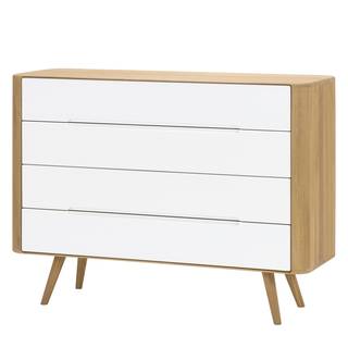 Kommode Loca II Wildeiche teilmassiv - Weiß / Wildeiche