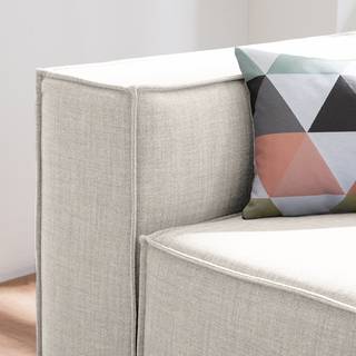 Ecksofa KINX mit Longchair Webstoff - Webstoff Milan: Altweiß - Breite: 260 cm - Longchair davorstehend rechts - Keine Funktion