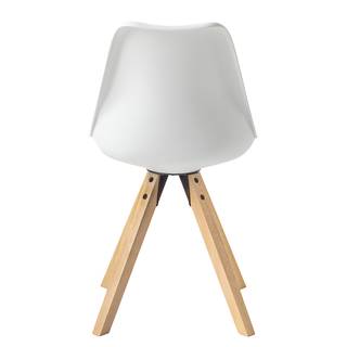 Gestoffeerde stoel Aledas I kunststof/massief eikenhout - Wit - 2-delige set