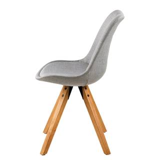 Gestoffeerde stoel Aledas II geweven stof/massief rubberboomhout - Geweven stof Cors: Granietkleurig - 2-delige set