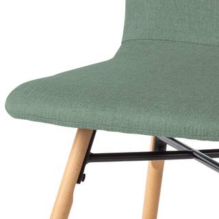 Gestoffeerde stoel Daleras geweven stof/massief beukenhout - Geweven stof Cors: Mintgrijs - 2-delige set
