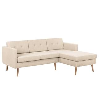 Ecksofa Croom Webstoff Polia: Kaschmir - Longchair davorstehend rechts - Ohne Hocker