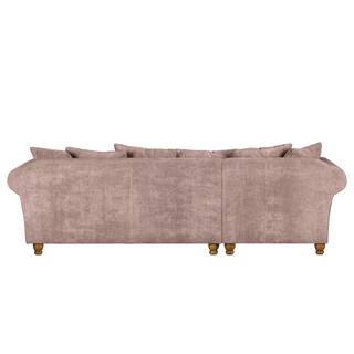 Hoekbank Colares ribfluweel - Mauve - Longchair vooraanzicht links