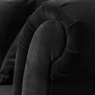 Sessel York Samt - Schwarz