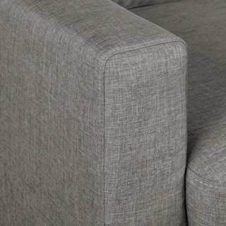 Divano angolare SOLA con chaise longue Tessuto Luba: grigio - Longchair preimpostata a destra - Funzione letto