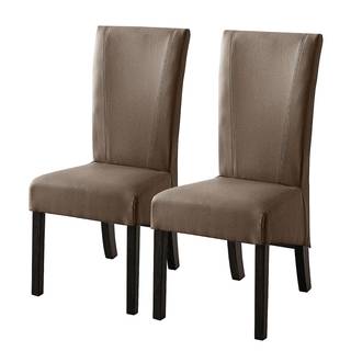 Chaises Karlsborg (lot de 2) Cuir synthétique cappuccino / Hêtre marron foncé