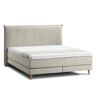 Boxspringbett AVELLINO Klassisch Webstoff - Webstoff Meara: Schlamm - 180 x 200cm - H2