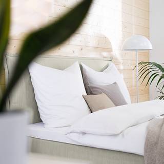 Boxspringbett AVELLINO Klassisch Webstoff - Webstoff Meara: Schlamm - 180 x 200cm - H2