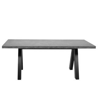 Table extensible Thornton (extensible) - Imitation béton / Noir matt