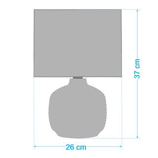 Tischleuchte Loster Glas / Baumwollstoff - 1-flammig - Grau / Hellgrau