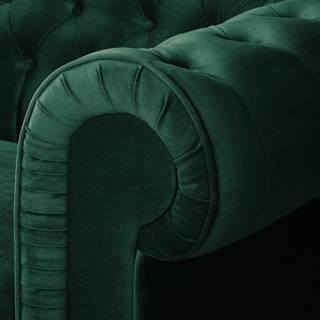 Fauteuil Chesterfield Pintano Velours - Vert vieilli