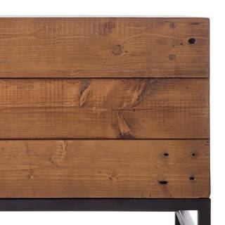 Tv-meubel GRASBY 200 cm - 1 vak oud pijnboomhout/metaal - donker pijnboomhout/zwart