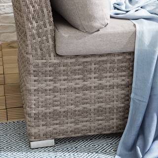 Set lounge Le Vaux (5 pezzi) Beige - Marrone - Rattan sintetico - Metallo - Tessile - 228 x 78 x 80 cm