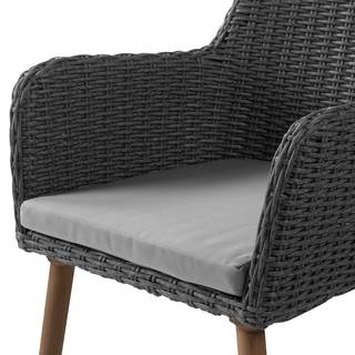 Gartenstuhl DUNE 2er-Set Polyrattan / Webstoff - Grau