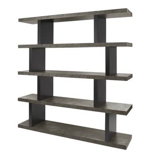 Scaffale Detroit Effetto cemento / Nero opaco - Altezza: 172 cm