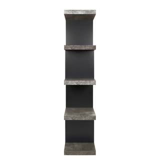 Scaffale Detroit Effetto cemento / Nero opaco - Altezza: 172 cm