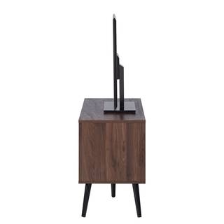 TV-Lowboard GJORA 99 cm Gummibaum teilmassiv - Walnuss