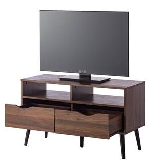 TV-Lowboard GJORA 99 cm Gummibaum teilmassiv - Walnuss