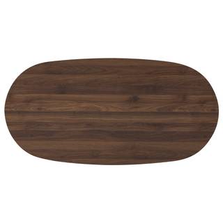 Esstisch GJORA oval Gummibaum teilmassiv - Nussbaum Dekor / Schwarz