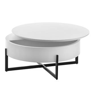 Tavolino Meldal Metallo - Bianco/Nero Opaco
